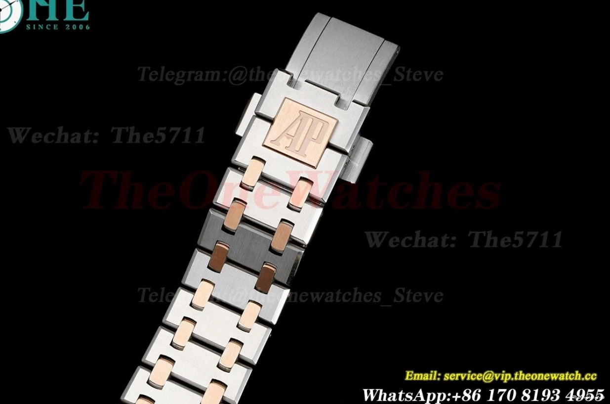 Qtz JJF SS White Royal Oak RG Swiss Ladies Diamond 33mm 0105